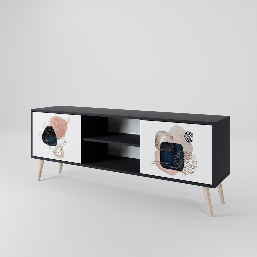 COLORFUL SHAPES TV-Lowboard mit 2 Türen in Schwarz