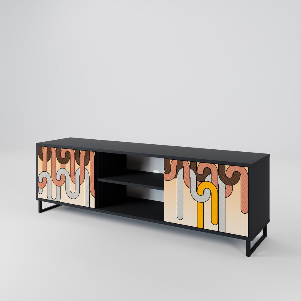 COLORFUL STRINGS TV-Lowboard mit 2 Türen in Schwarz
