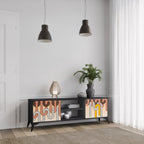 COLORFUL STRINGS TV-Lowboard mit 2 Türen in Schwarz