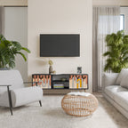 COLORFUL STRINGS TV-Lowboard mit 2 Türen in Schwarz