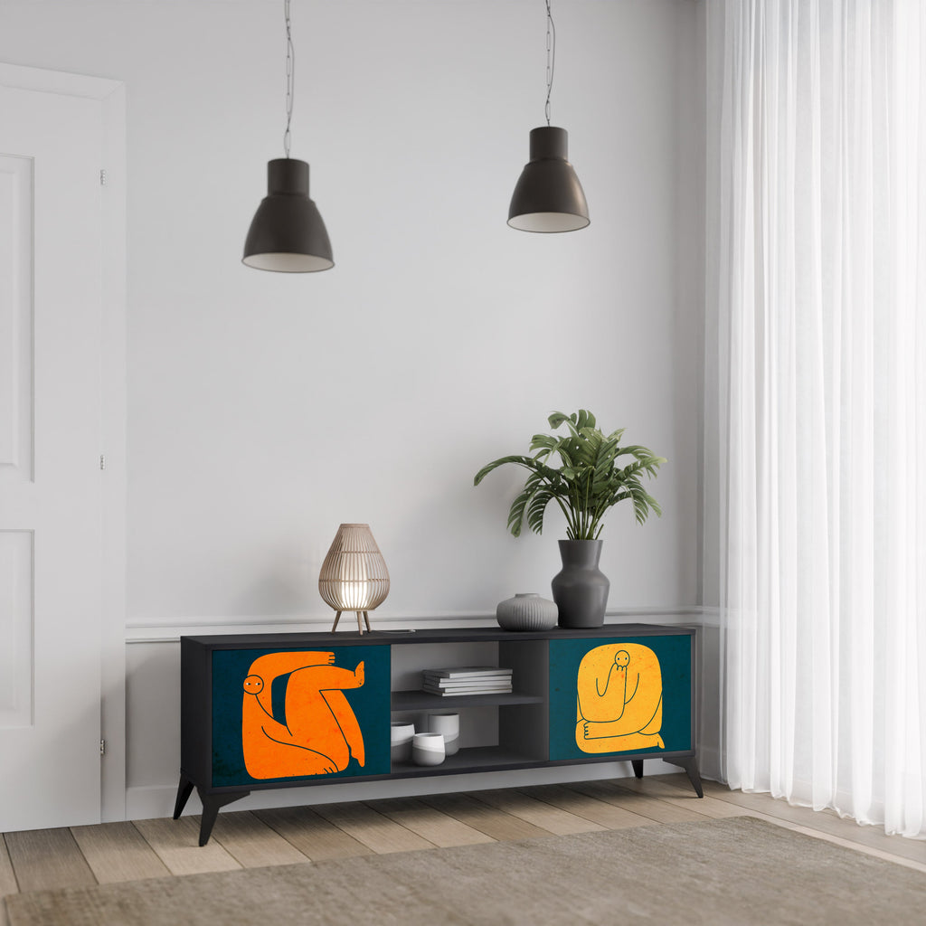 TOGETHER BUT SEPARATELY TV-Lowboard mit 2 Türen in Schwarz