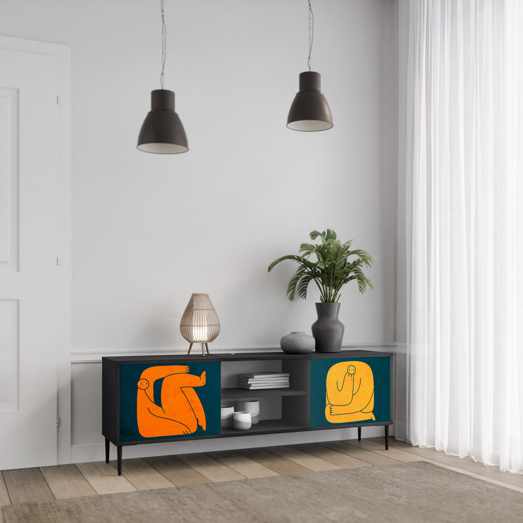 TOGETHER BUT SEPARATELY TV-Lowboard mit 2 Türen in Schwarz