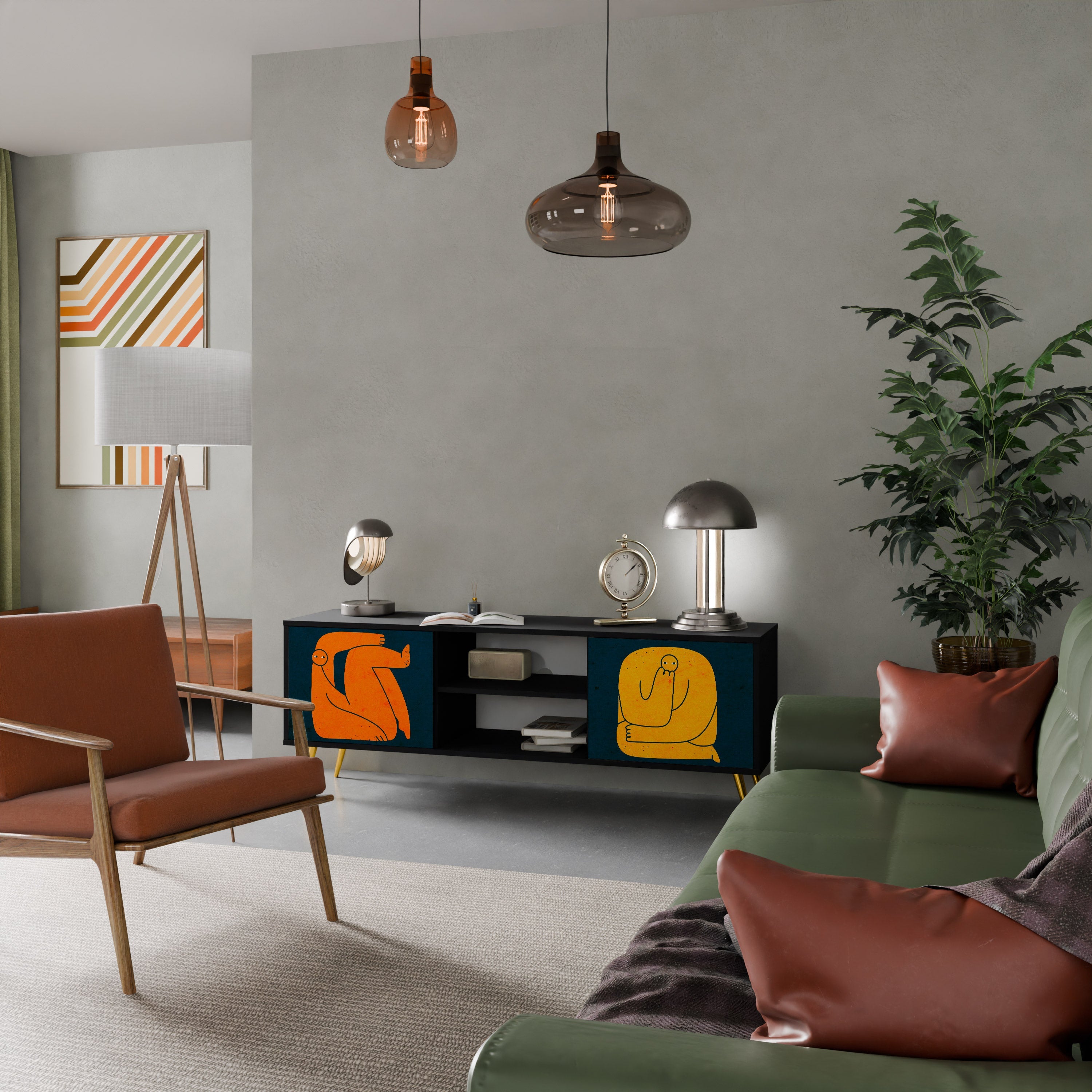 TOGETHER BUT SEPARATELY TV-Lowboard mit 2 Türen in Schwarz