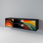 COLORFUL STRANDS TV-Lowboard mit 2 Türen in Schwarz