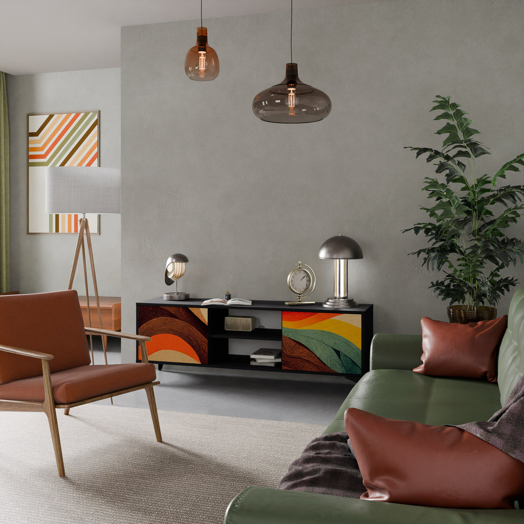 COLORFUL STRANDS TV-Lowboard mit 2 Türen in Schwarz