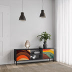 COLORFUL STRANDS TV-Lowboard mit 2 Türen in Schwarz