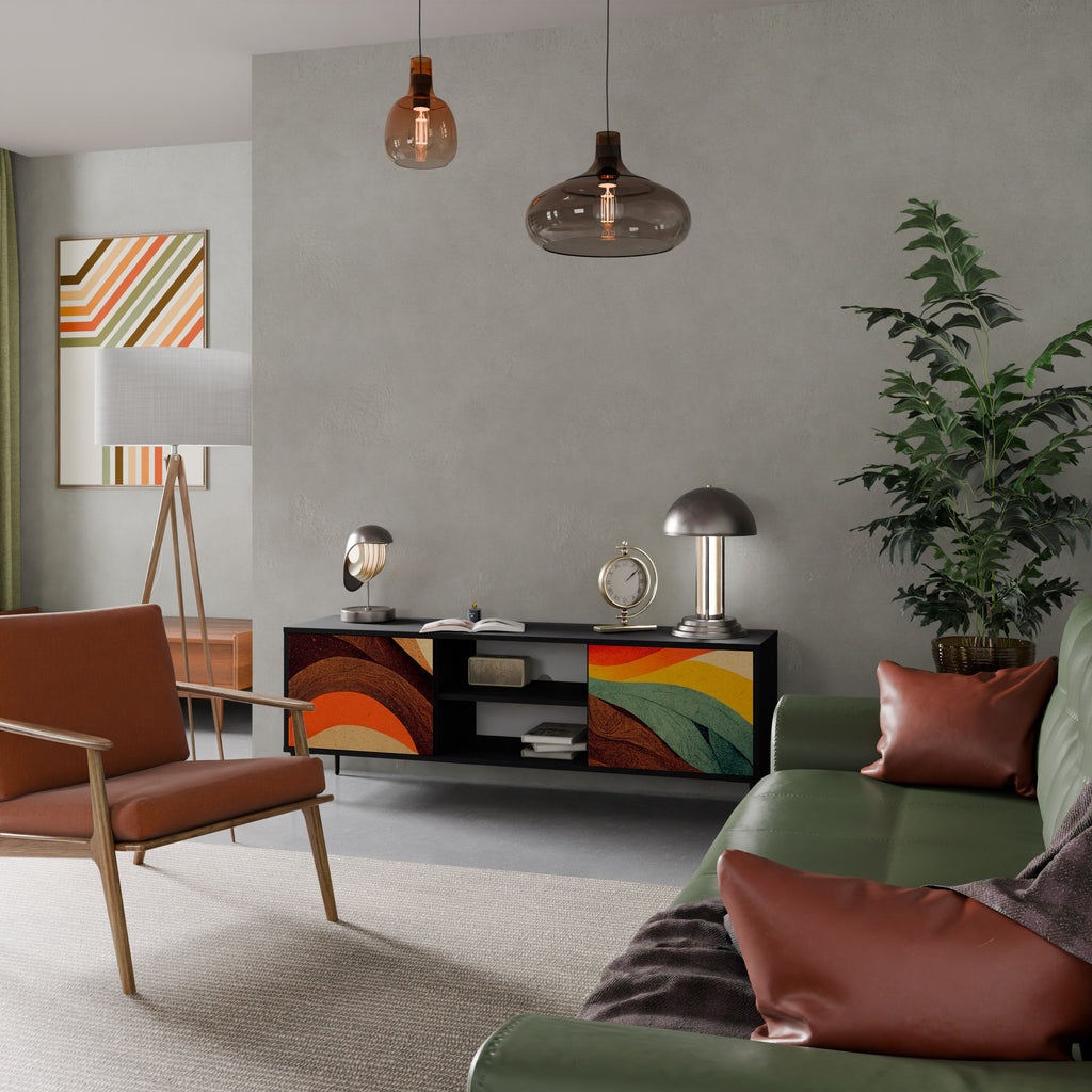 COLORFUL STRANDS TV-Lowboard mit 2 Türen in Schwarz