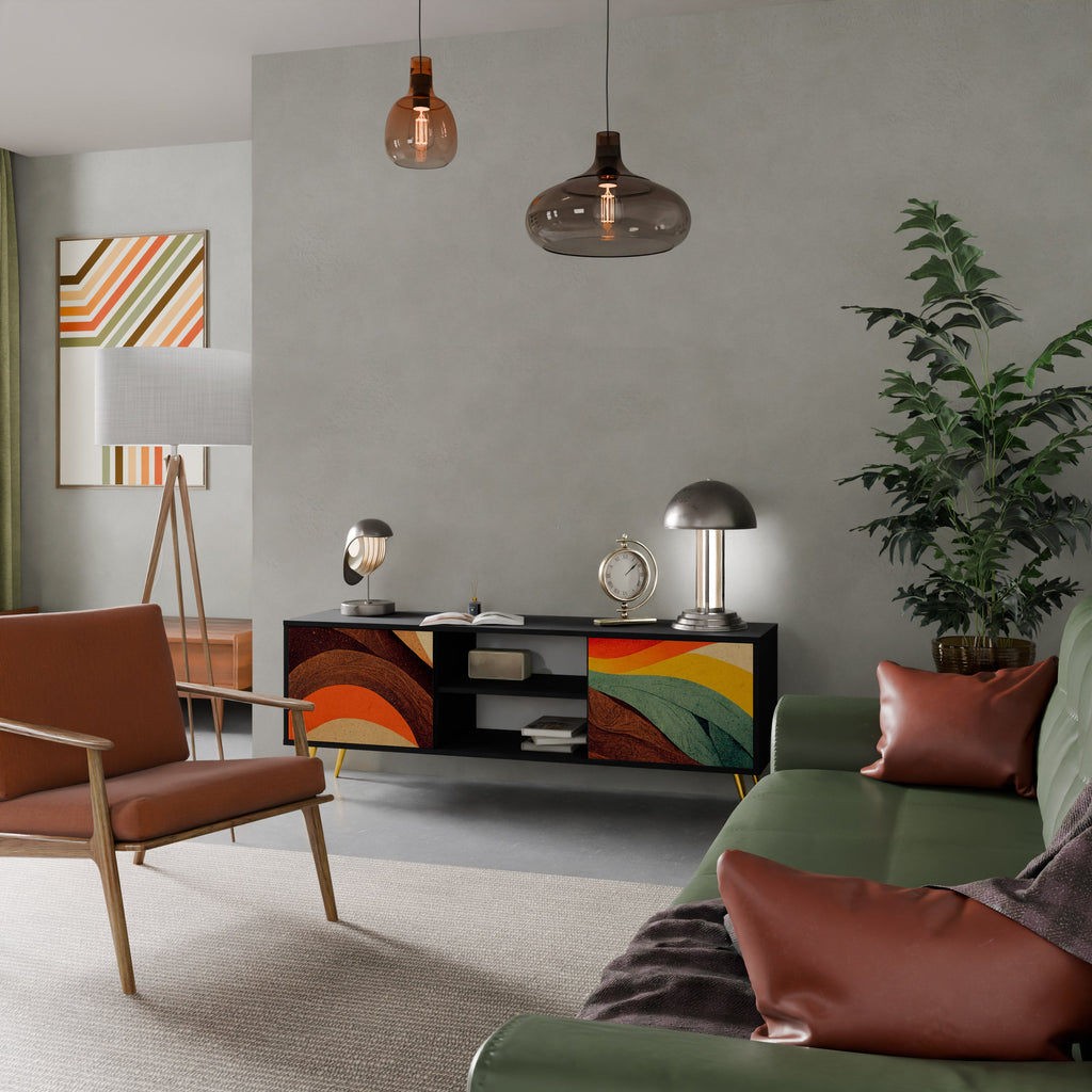 COLORFUL STRANDS TV-Lowboard mit 2 Türen in Schwarz