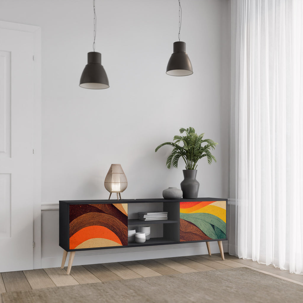 COLORFUL STRANDS TV-Lowboard mit 2 Türen in Schwarz
