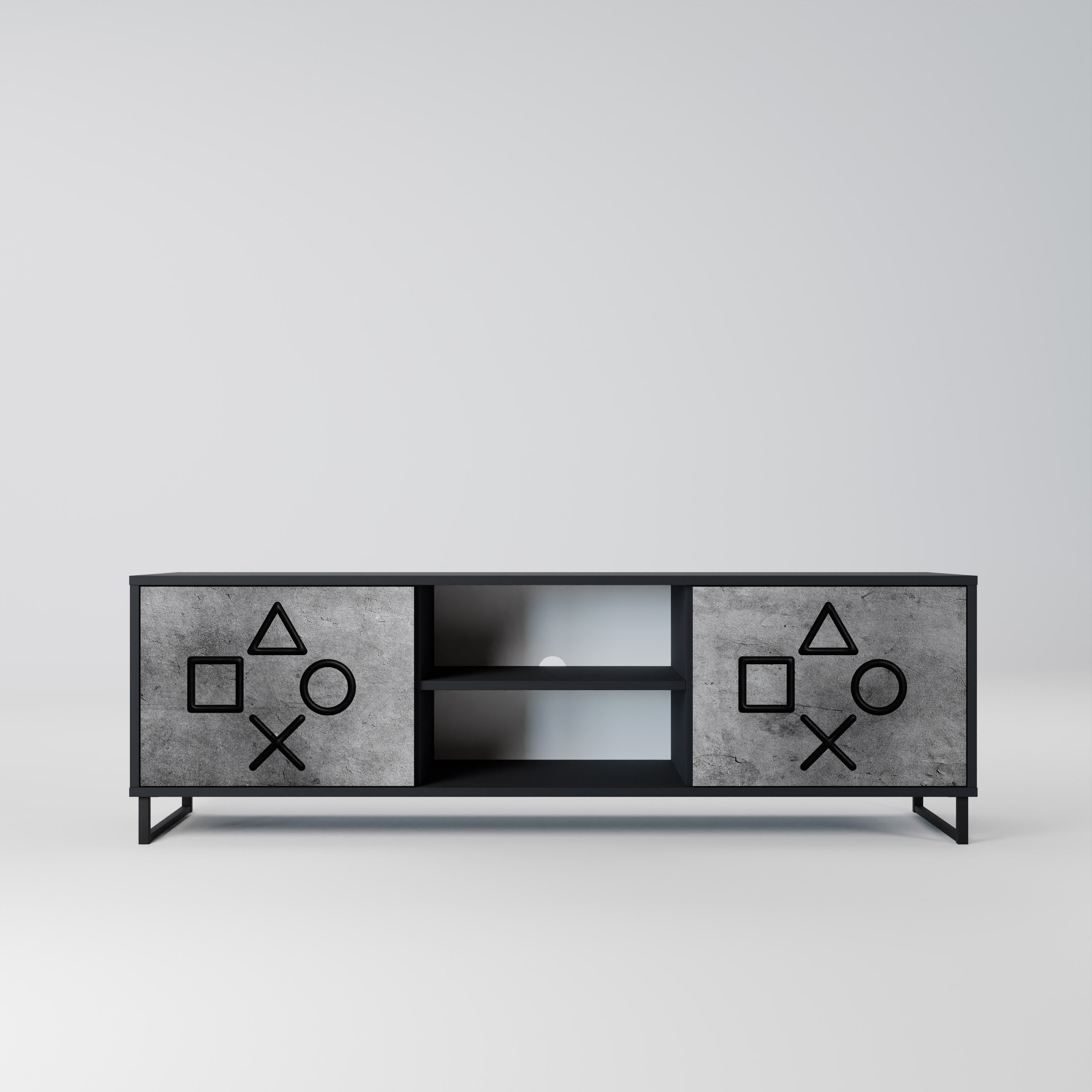 GAMER CHOICE TV-Lowboard mit 2 Türen in Schwarz