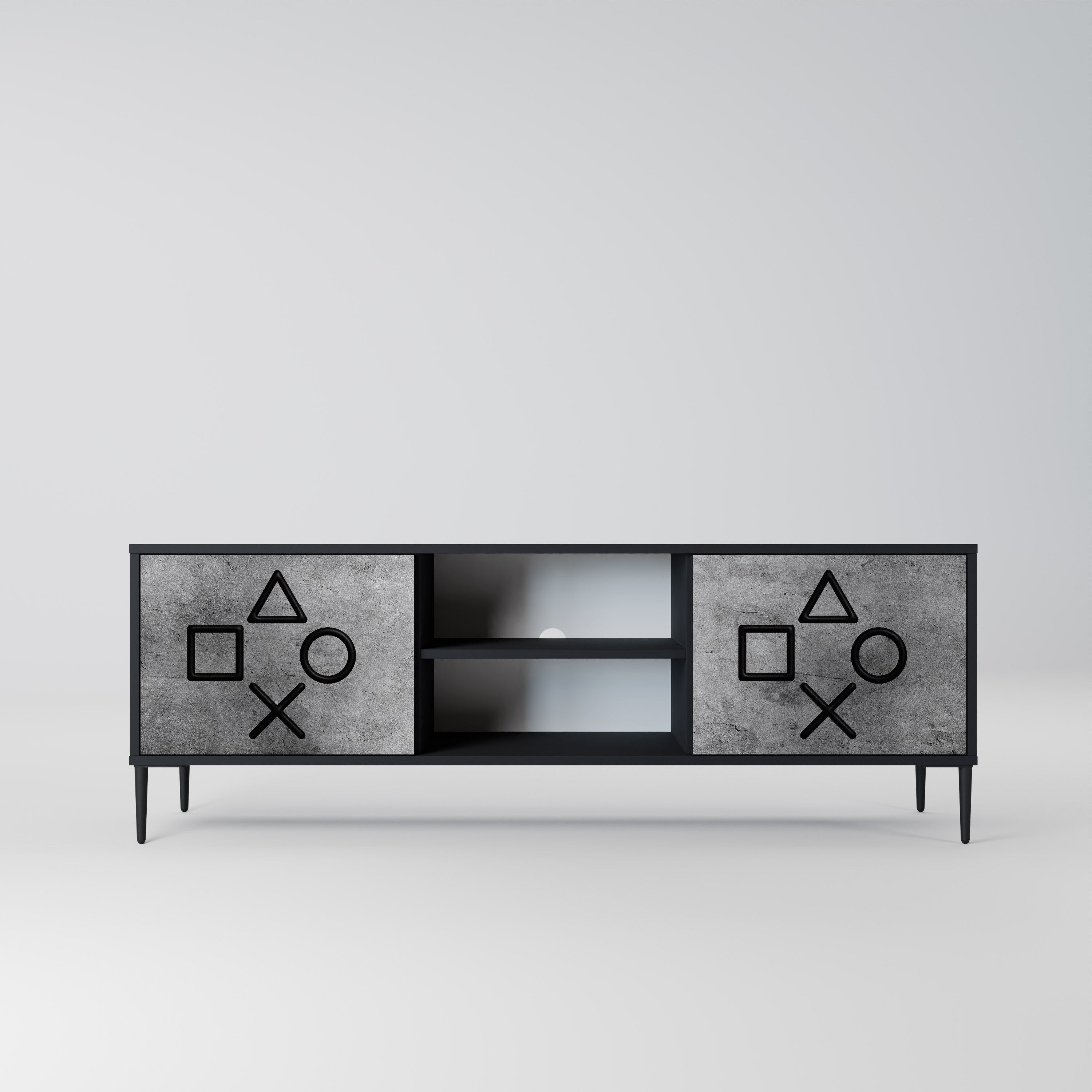 GAMER CHOICE TV-Lowboard mit 2 Türen in Schwarz