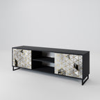 ASHEN ARIA 2-Door TV Stand in Black Finish