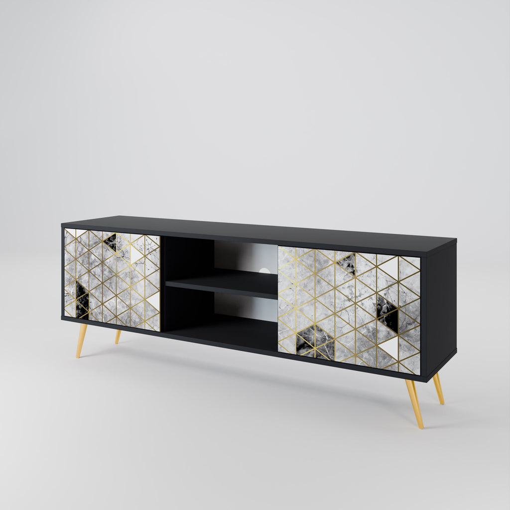 ASHEN ARIA 2-Door TV Stand in Black Finish