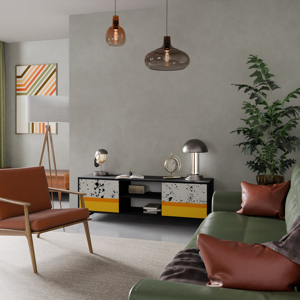 DYED BY ORANGE TV-Lowboard mit 2 Türen in Schwarz