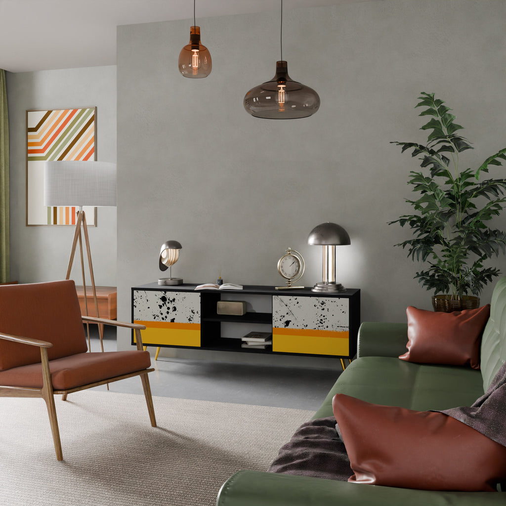 DYED BY ORANGE TV-Lowboard mit 2 Türen in Schwarz