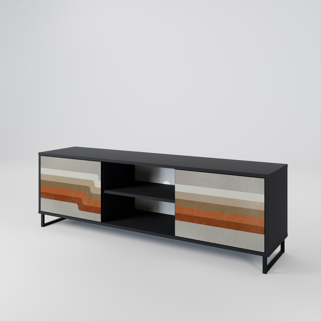 PECULIAR TRAIL TV-Lowboard mit 2 Türen in Schwarz