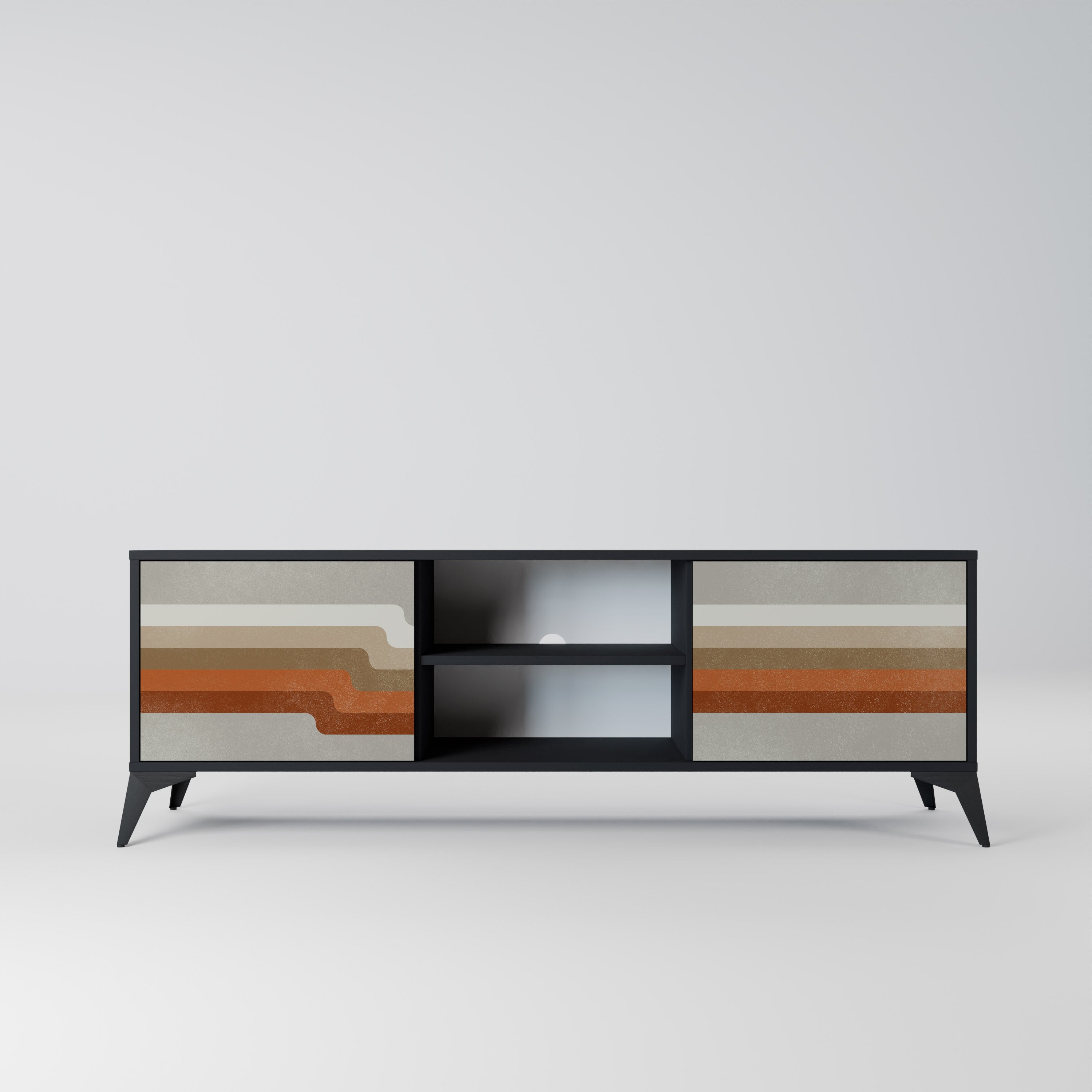 PECULIAR TRAIL TV-Lowboard mit 2 Türen in Schwarz