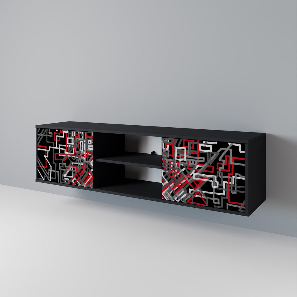 BROKEN LINES TV-Lowboard mit 2 Türen in Schwarz