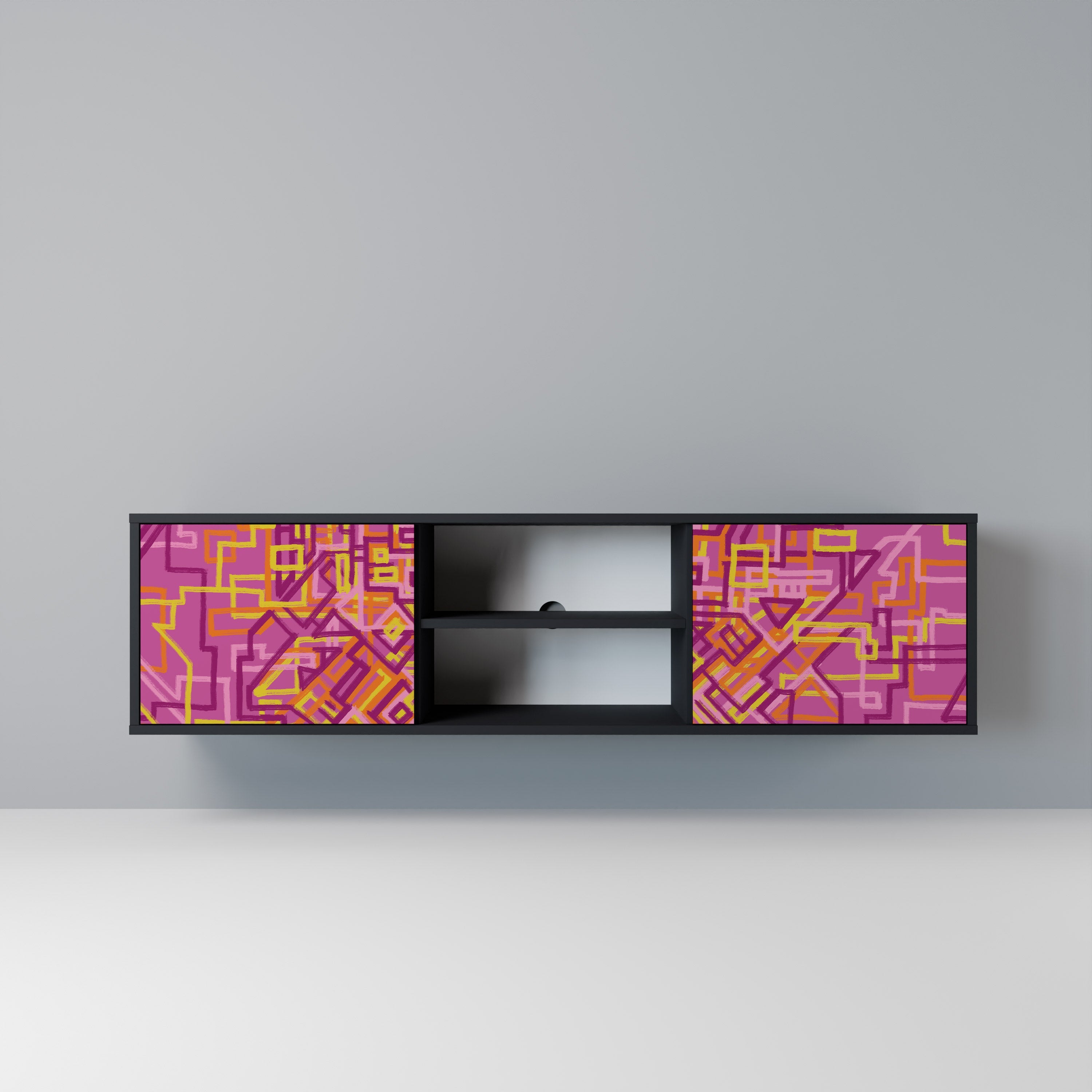 LOVELY MEMORIES TV-Lowboard mit 2 Türen in Schwarz