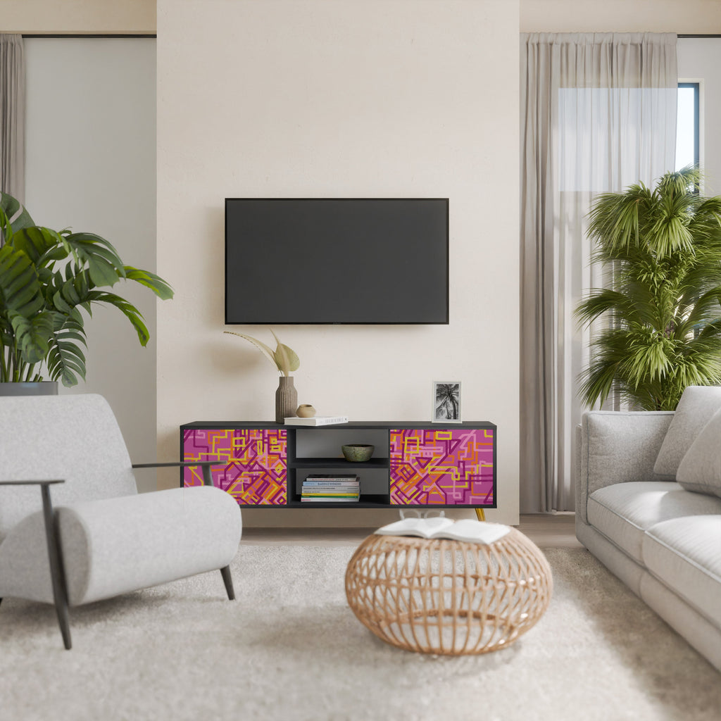 LOVELY MEMORIES TV-Lowboard mit 2 Türen in Schwarz