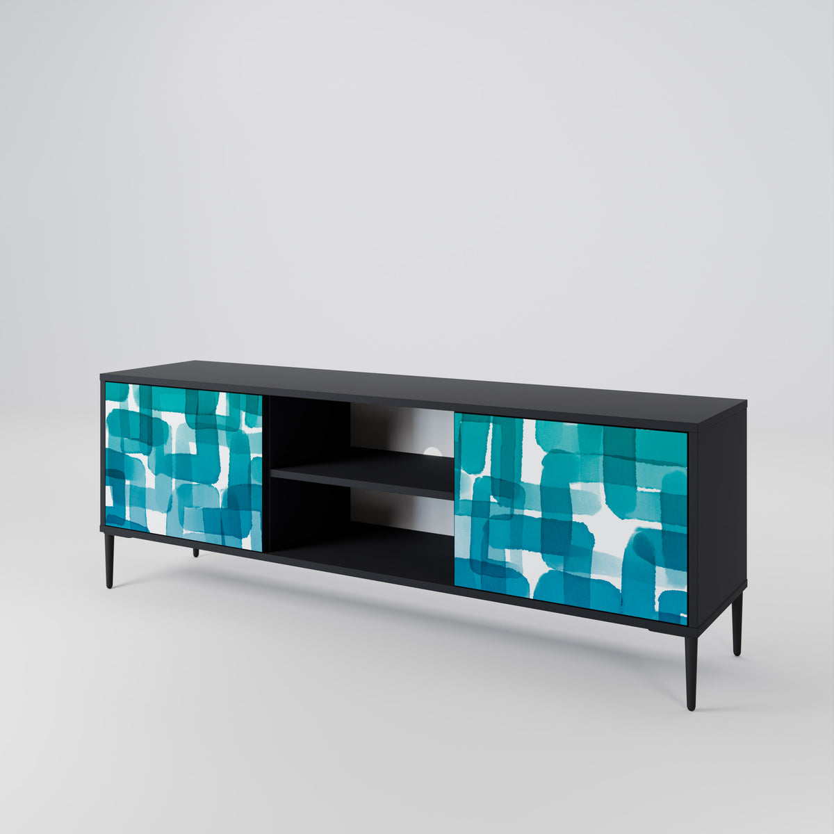 TURQUOISE RECTANGLES 2-türiges TV-Lowboard