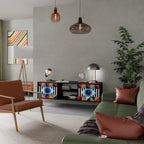 ABSTRACTION AND GEOMETRY TV-Lowboard mit 2 Türen in Schwarz