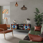 ABSTRACTION AND GEOMETRY TV-Lowboard mit 2 Türen in Schwarz