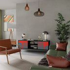 RISING GEOMETRY STARS TV-Lowboard mit 2 Türen in Schwarz