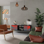 RISING GEOMETRY STARS TV-Lowboard mit 2 Türen in Schwarz