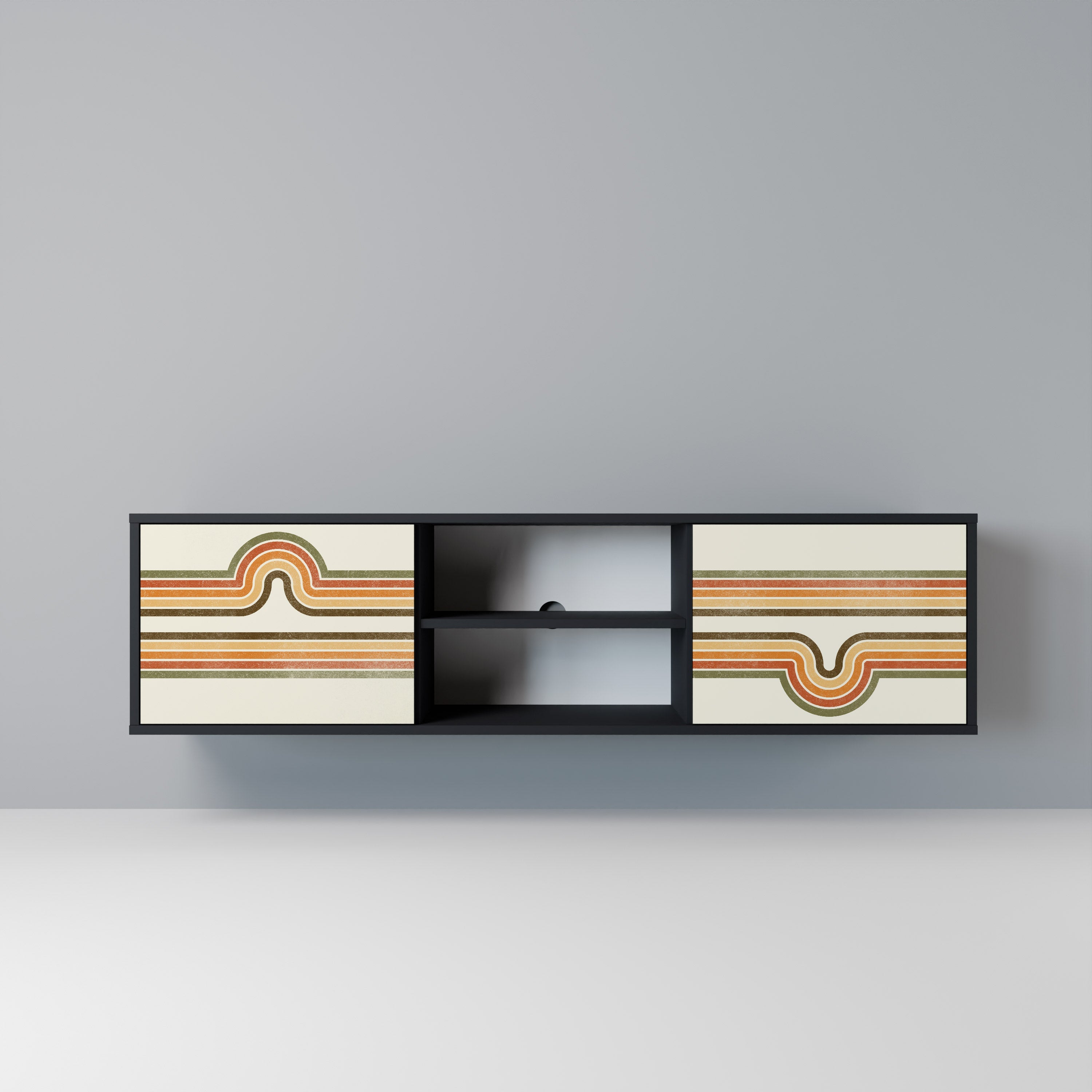 EXCEPTIONAL STREAM TV-Lowboard mit 2 Türen in Schwarz