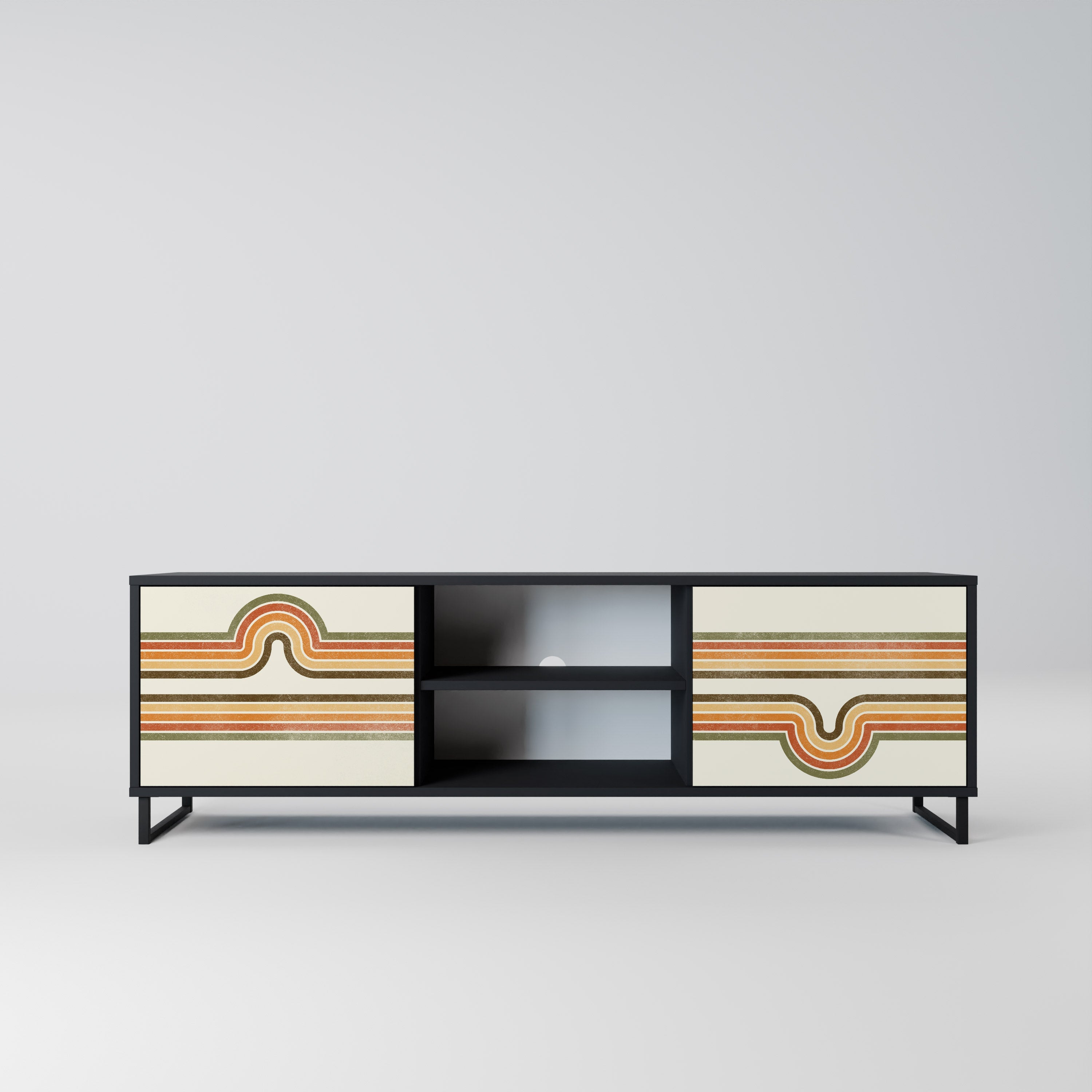 EXCEPTIONAL STREAM TV-Lowboard mit 2 Türen in Schwarz