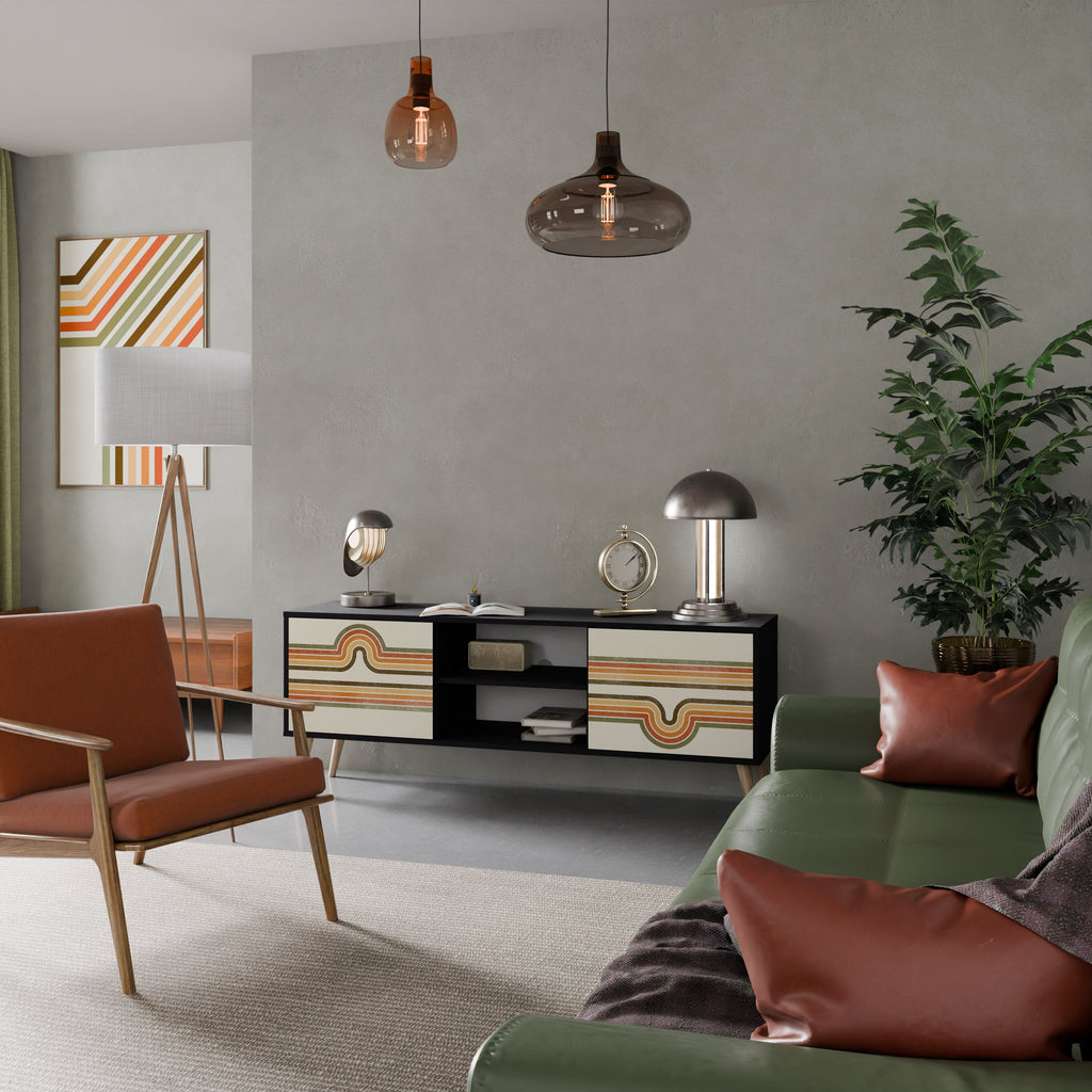 EXCEPTIONAL STREAM TV-Lowboard mit 2 Türen in Schwarz