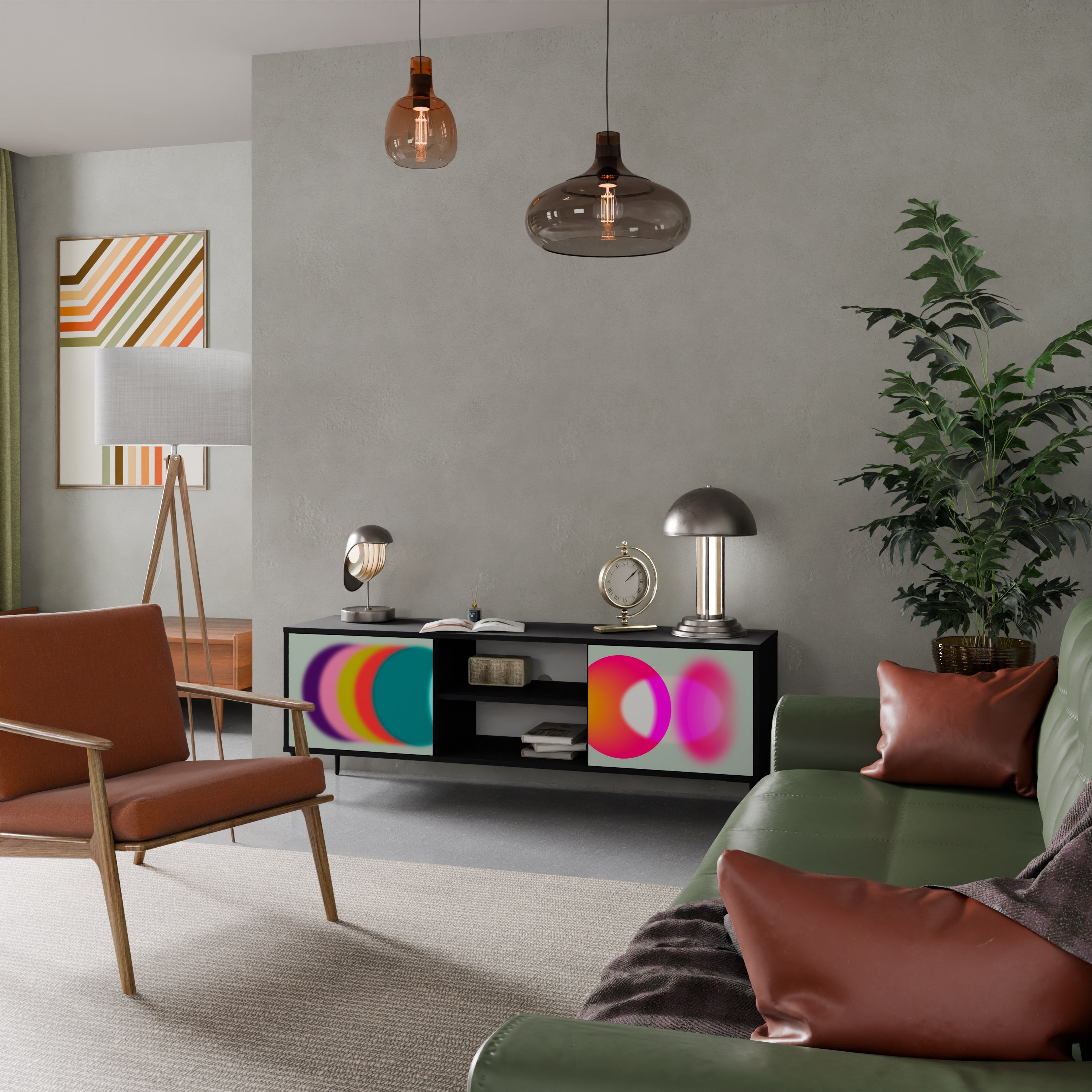 SYMPHONY OF COLORS TV-Lowboard mit 2 Türen in Schwarz