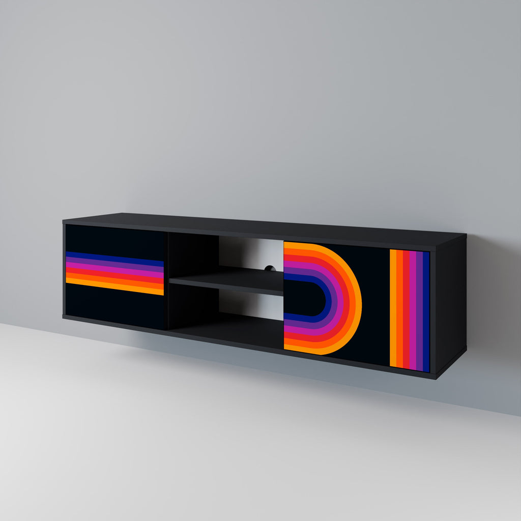 BLINDED BY THE LIGHTS TV-Lowboard mit 2 Türen in Schwarz