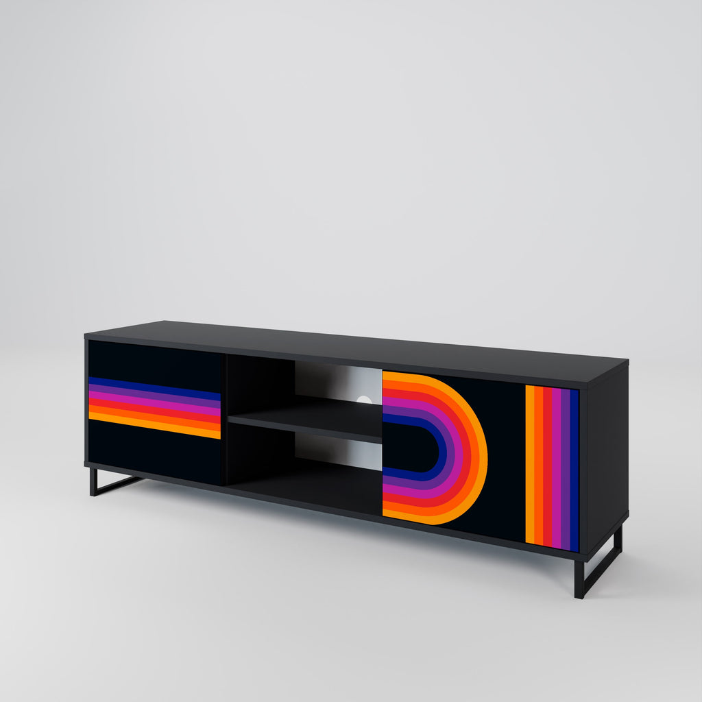 BLINDED BY THE LIGHTS TV-Lowboard mit 2 Türen in Schwarz