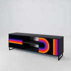 BLINDED BY THE LIGHTS TV-Lowboard mit 2 Türen in Schwarz