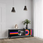 BLINDED BY THE LIGHTS TV-Lowboard mit 2 Türen in Schwarz