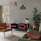 BLINDED BY THE LIGHTS TV-Lowboard mit 2 Türen in Schwarz