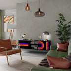 BLINDED BY THE LIGHTS TV-Lowboard mit 2 Türen in Schwarz