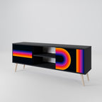 BLINDED BY THE LIGHTS TV-Lowboard mit 2 Türen in Schwarz