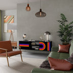 BLINDED BY THE LIGHTS TV-Lowboard mit 2 Türen in Schwarz