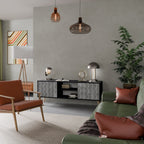 WAVES OF CONCRETE TV-Lowboard mit 2 Türen in Schwarz