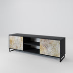SUNFLOWER BLUR 2-Door TV Stand in Black Finish