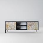 SUNFLOWER BLUR 2-Door TV Stand in Black Finish