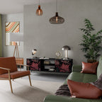 FLORAL WHISPER TV-Lowboard mit 2 Türen in Schwarz