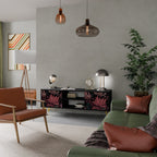 FLORAL WHISPER TV-Lowboard mit 2 Türen in Schwarz