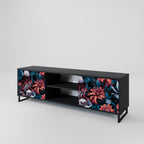 ETHEREAL BLOSSOMS 2-Door TV Stand in Black Finish