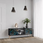 TWILIGHT BLOOM TV-Lowboard mit 2 Türen in Schwarz