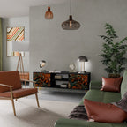 DAWN BLOOM TV-Lowboard mit 2 Türen in Schwarz