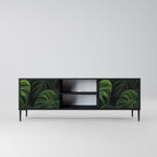 INFINITE MONSTERA 2-Door TV Stand in Black Finish
